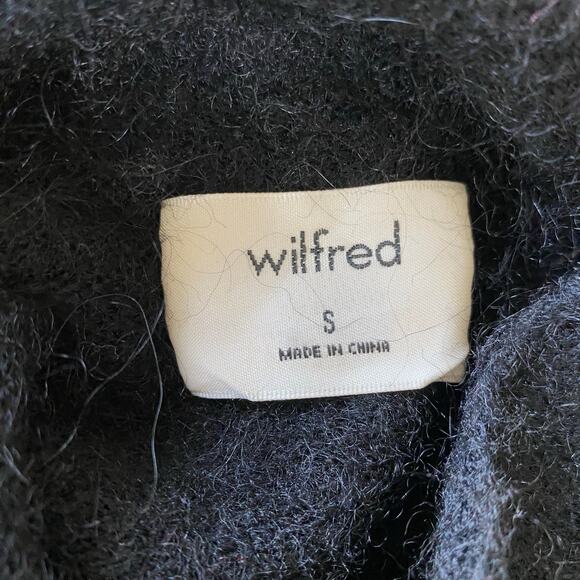 Wilfred Lorin Sweater Funnel Neck Long Dolman Sleeves Sz S Black Balletcore - Picture 2 of 13